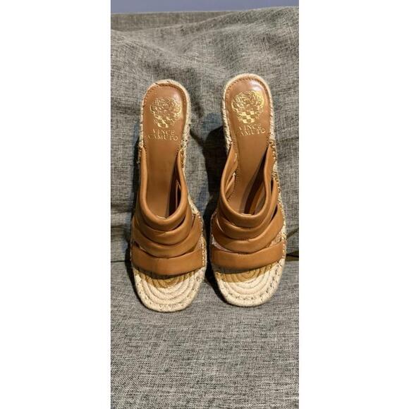 Vince Camuto Molisara Sandals Wedges Heels Light Cognac Womens 8 - Picture 4 of 12